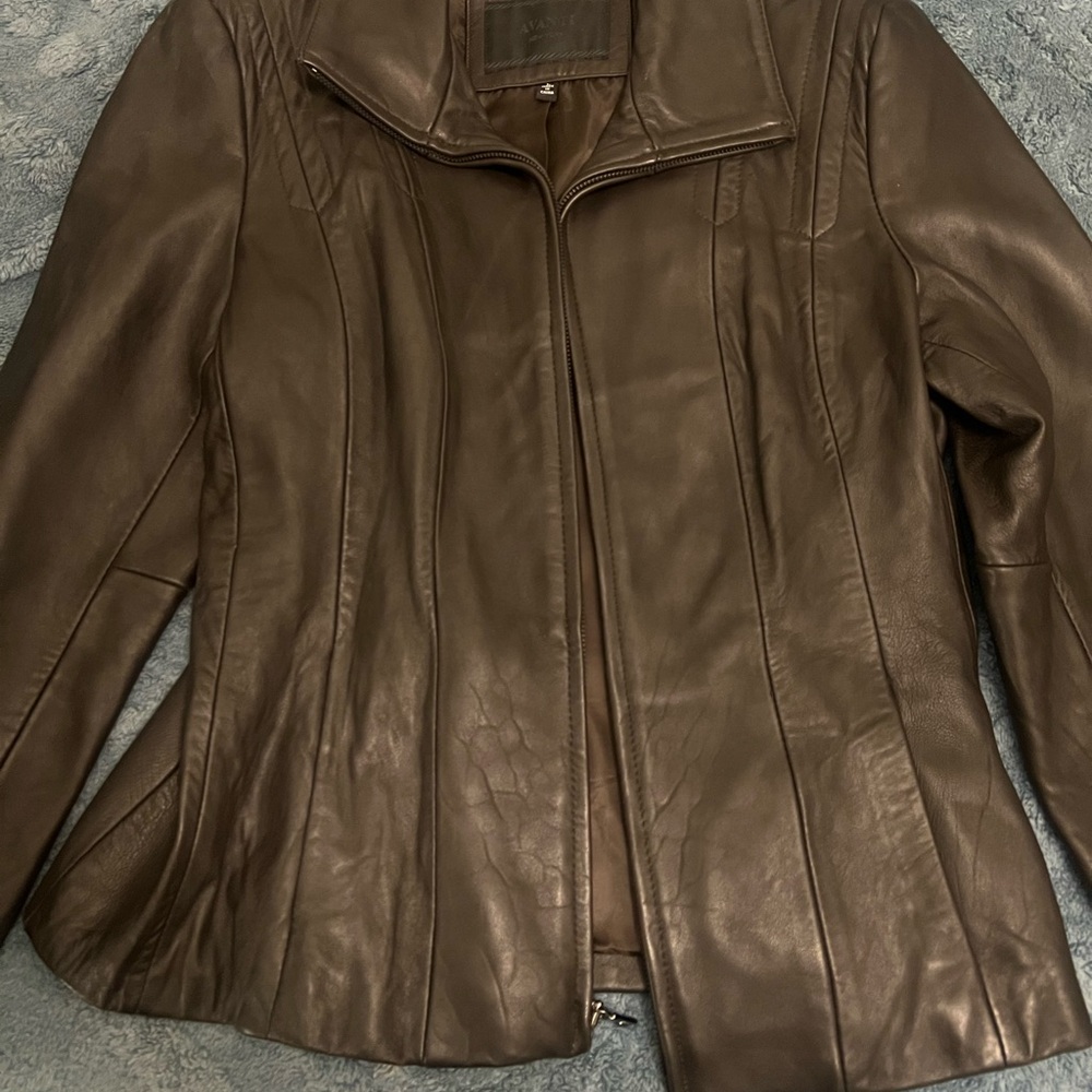 Avanti Dark Brown Leather Jacket - Size Large